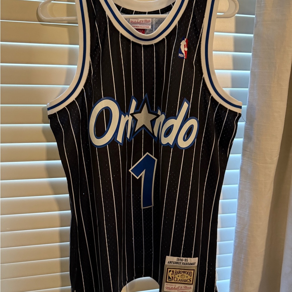Mitchell & Ness Black Pinstripe Jersey